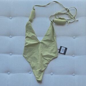 Elegant Yellow One-Piece Swimsuit